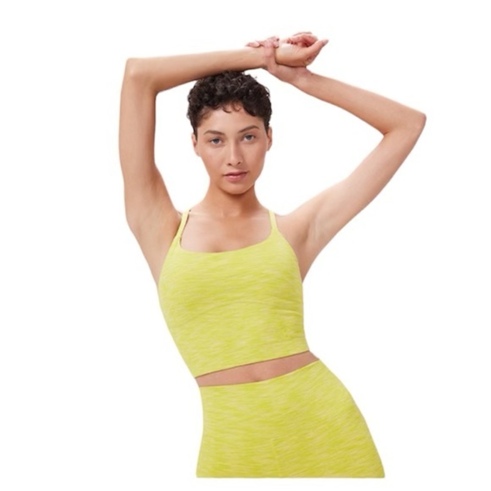 Outdoor voices flow crop top chartreuse small BNWT
